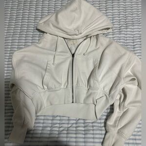 Aeropostal White Zip-Up Hoodie